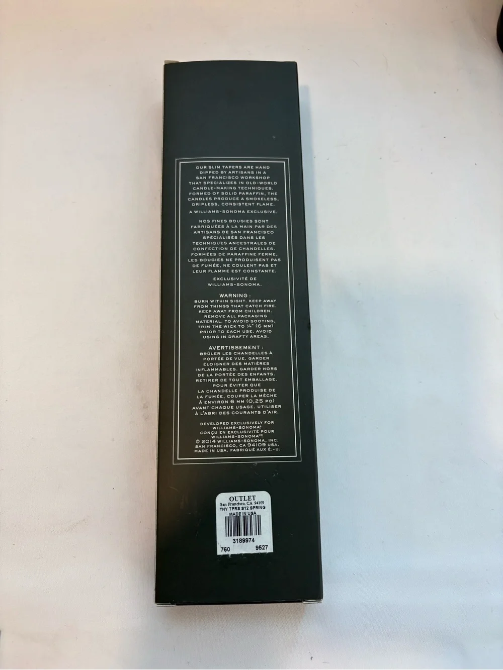 Williams Sonoma taper candles